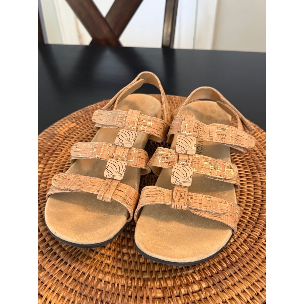 Vionic Strap Cork-Effect Sandals.Worn In House 1 Time Just Didn't Look on me